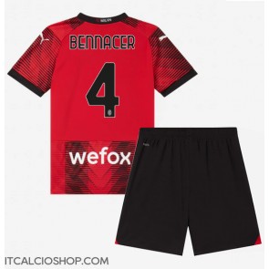 AC Milan Ismael Bennacer #4 Prima Maglia Bambino 2023-24 Manica Corta (+ Pantaloni corti)